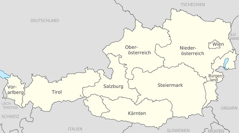 Karte der österreichischen Bundesländer
