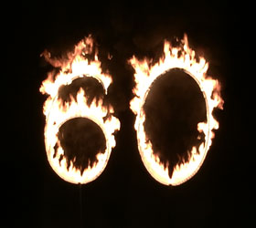 Brennende Zahl 60